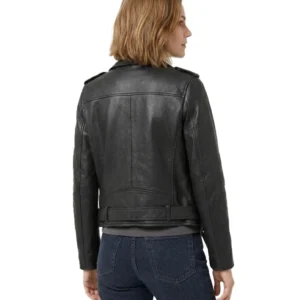 Women's Biker Black Leather Jacket