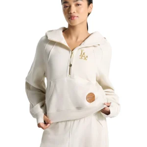 Womens Los Angeles Dodgers lululemon Scuba Oversized Hoodie Ivory