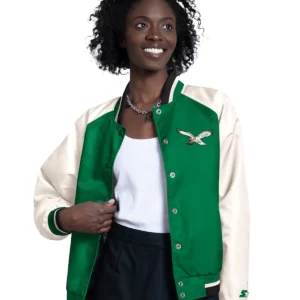 Buy Philadelphia Eagles Starter Womens Raglan Blitz Full-Snap Varsity Kelly Green Jacket