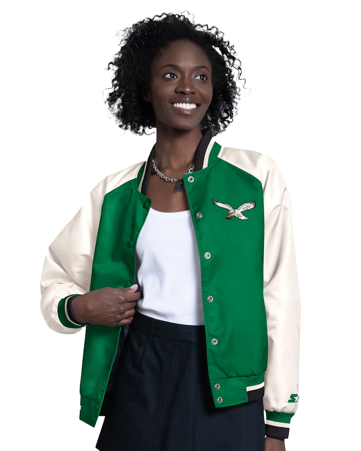 Buy Philadelphia Eagles Starter Womens Raglan Blitz Full-Snap Varsity Kelly Green Jacket